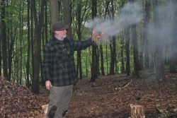 Fire created using fire-by-friction method
